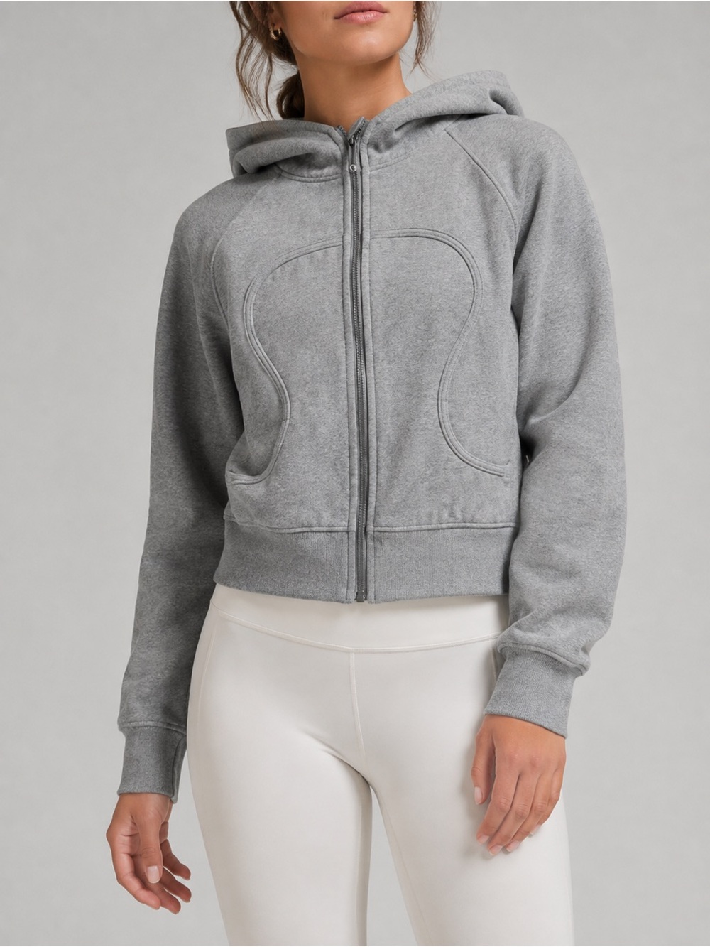 Lululemon Reversible Scuba Hoodie Size 4 Grey and Blue Dandelion